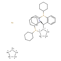 914089-00-2 H12208 (S)-(-)-[(S)-2-Dicyclohexylphosphinoferrocenyl](N,N-dimethylamino)(2-dicyclohexylphosphinophenyl)methane
(SP)-1-二环己基膦-2-[(S)-α-(二甲氨基)-2-(二环己基膦)苄基]二茂铁