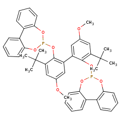 121627-17-6 H77448 6,6'-[(3,3'-Di-t-butyl-5,5'-dimethoxy-1,1'-biphenyl-2,2'-diyl)bis(oxy)] bis(dibenzo[d,f][1,3,2]dioxaphosphepin) hemi ethyl acetate adduct
6,6'-((3,3'-二-叔丁基-5,5'-二甲氧基-[1,1'-联苯]-2, 双(氧基))二苯并[d,f] [1,3,2]二氧杂磷杂环戊二烯