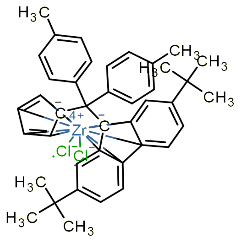647030-43-1 H43855 Di(p-tolyl)methylene(η5-cyclopentadienyl){η5-(2,7-ditert-butylfluorenyl)}zirconium dichloride
二对甲苯亚甲基环戊二烯(2,7-二叔丁基-芴基)二氯化锆