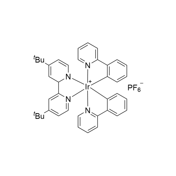 676525-77-2 H54957 (4,4'-Di-tert-butyl-2,2'-bipyridine)bis[(2-pyridinyl)phenyl]iridium(III) Hexafluorophosphate
(4,4'-二叔丁基-2,2'-联吡啶)双[(2-吡啶基)苯基]铱(III)六氟磷酸盐